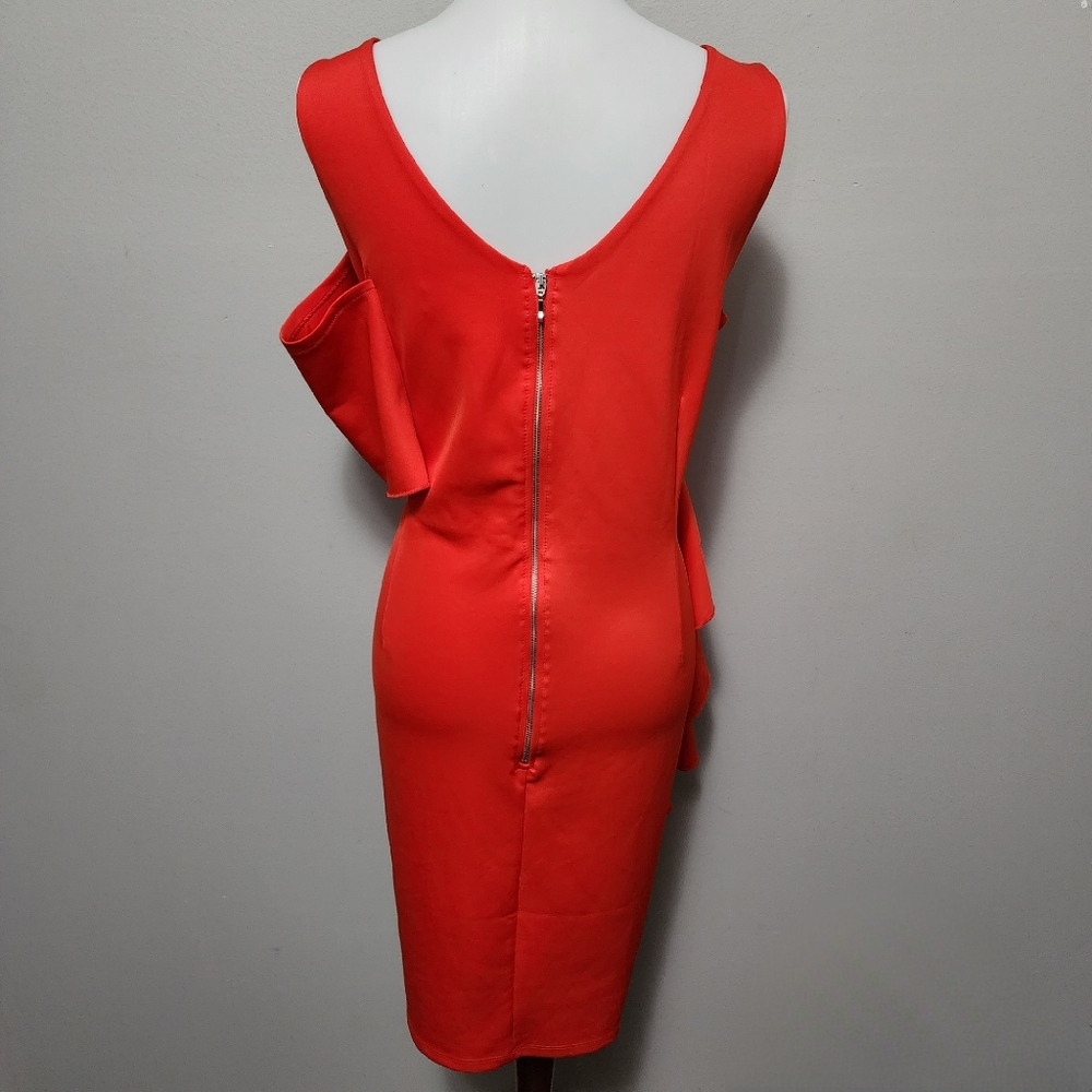 Anthology orange scuba frill sheath dress size 16 - Picture 4 of 8